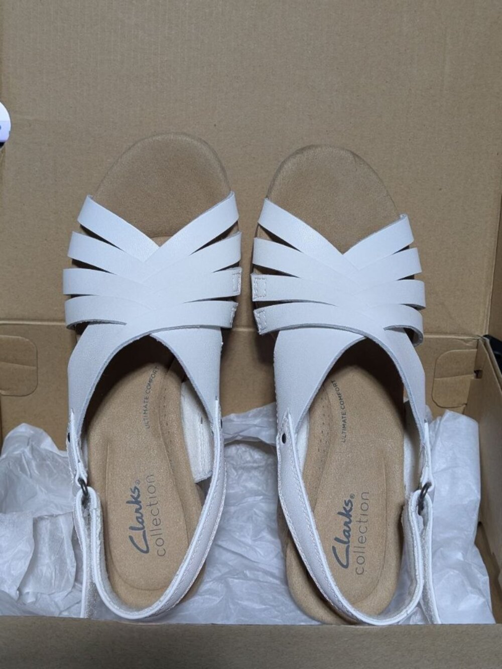Clarks Giselle Ivy Wedge Sandal White US Size 7.5 - Picture 2 of 14